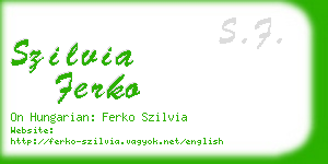 szilvia ferko business card